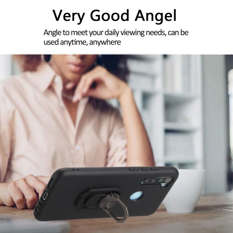 Hoesje Xiaomi Redmi Note 8T Rood Zwart Afneembaar Met Steunring