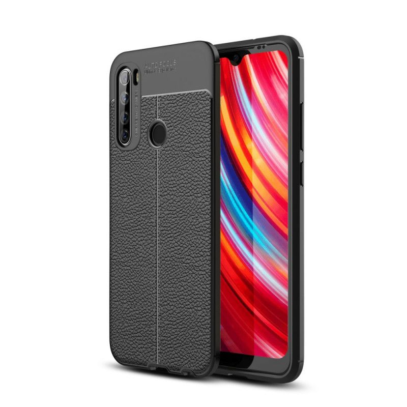 Hoesje Xiaomi Redmi Note 8T Rood Zwart Dubbellijns Lychee Leereffect