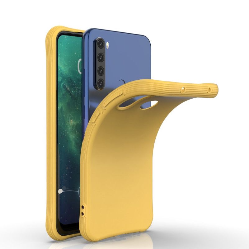 Hoesje Xiaomi Redmi Note 8T Rood Zwart Flexibele Mat Siliconen