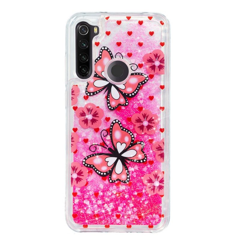 Hoesje Xiaomi Redmi Note 8T Vlinder Glitter