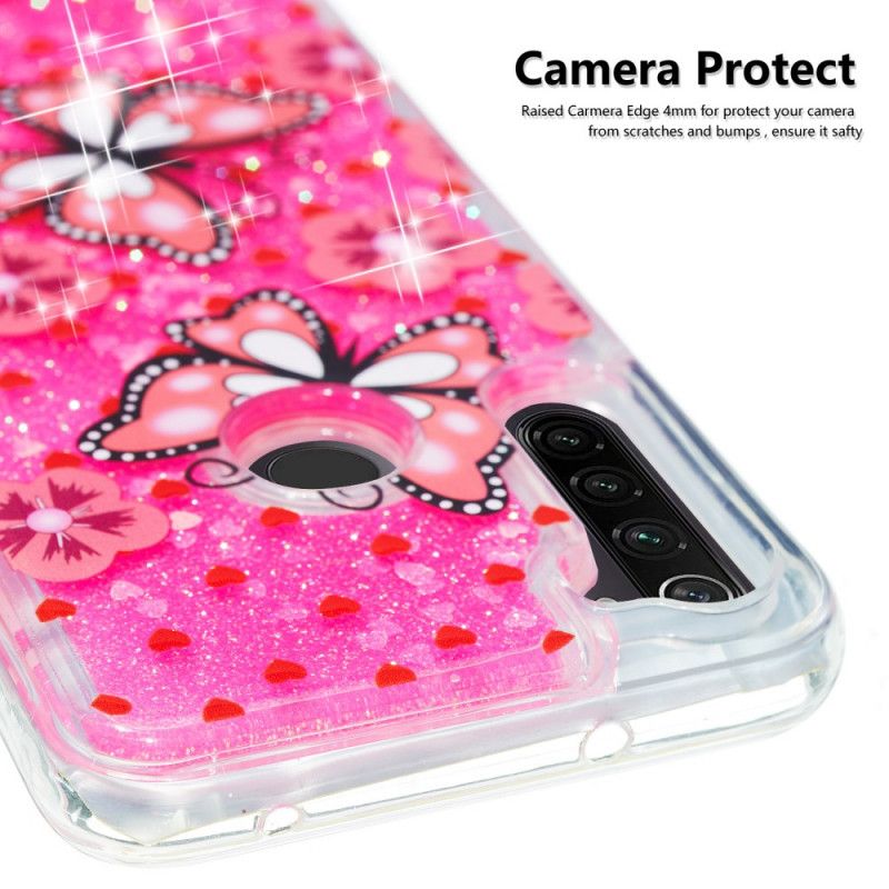 Hoesje Xiaomi Redmi Note 8T Vlinder Glitter