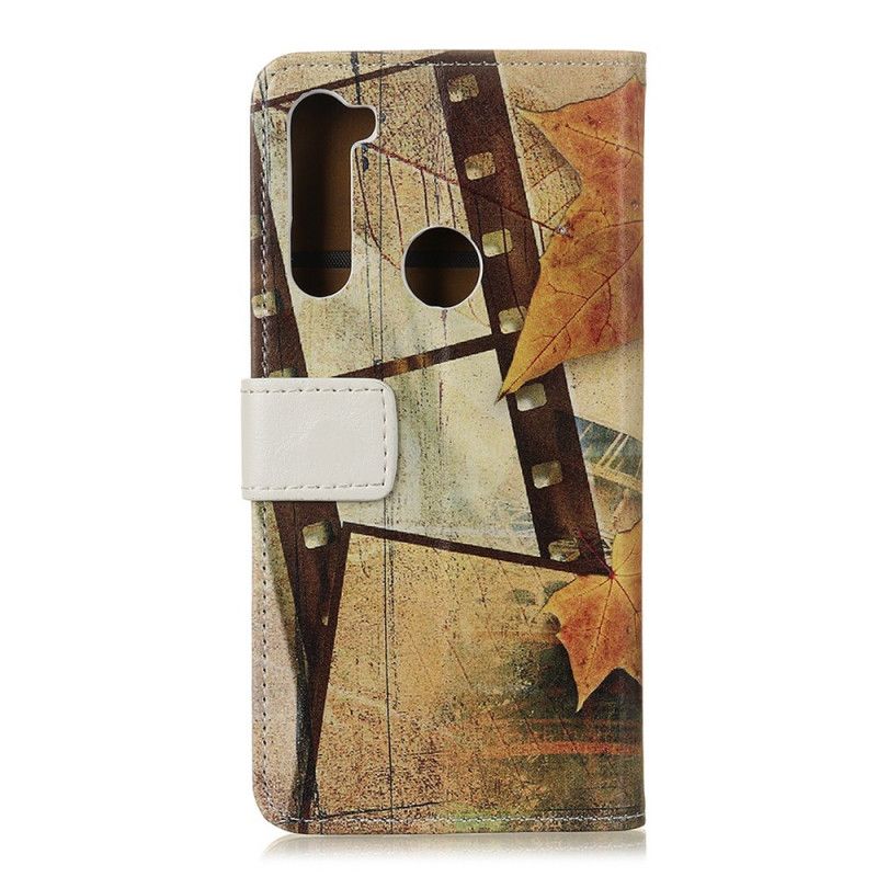 Leren Hoesje voor Xiaomi Redmi Note 8T Eiffeltoren In De Herfst