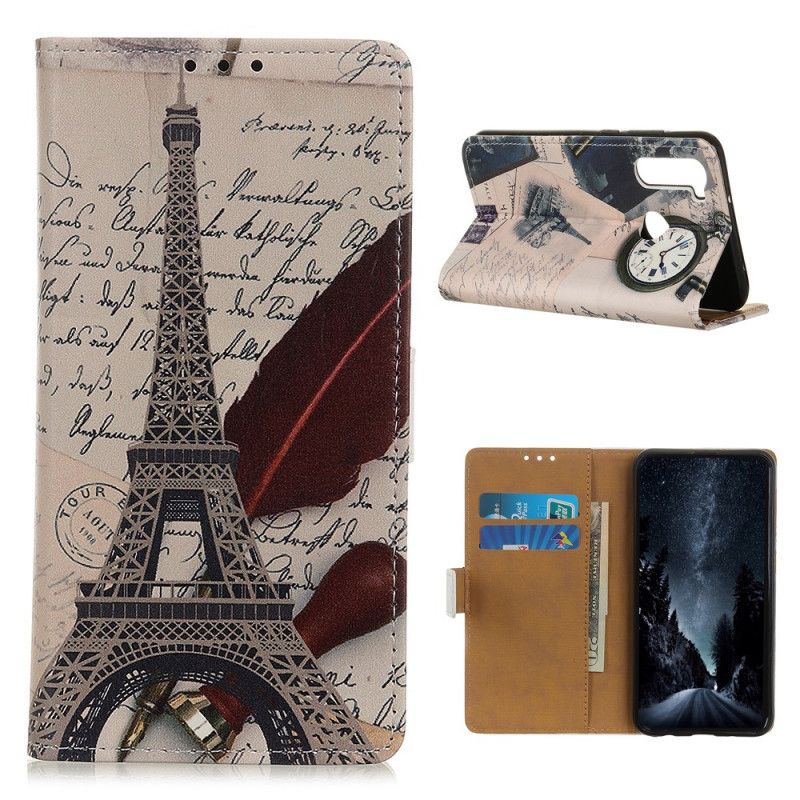 Leren Hoesje voor Xiaomi Redmi Note 8T Eiffeltoren Van De Dichter