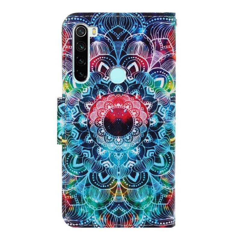 Leren Hoesje voor Xiaomi Redmi Note 8T Flitsende Mandala Met String