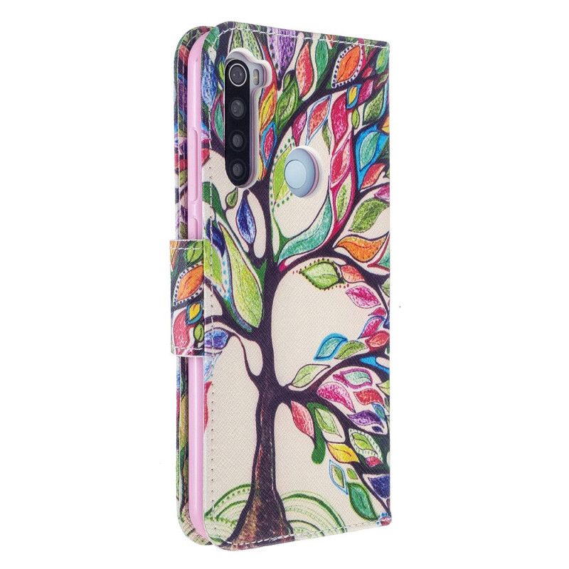 Leren Hoesje voor Xiaomi Redmi Note 8T Gekleurde Boom