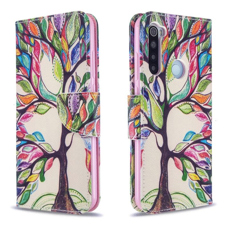 Leren Hoesje voor Xiaomi Redmi Note 8T Gekleurde Boom