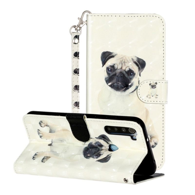 Leren Hoesje voor Xiaomi Redmi Note 8T Hondenlichtspots Met Riem