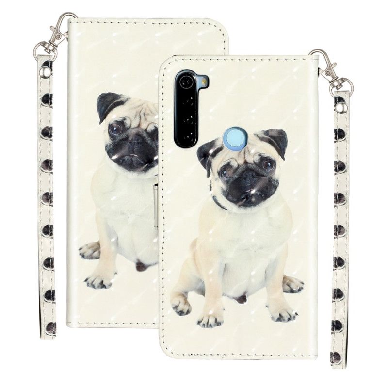 Leren Hoesje voor Xiaomi Redmi Note 8T Hondenlichtspots Met Riem