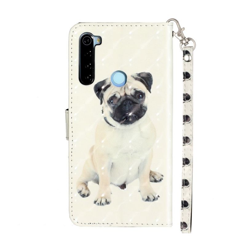 Leren Hoesje voor Xiaomi Redmi Note 8T Hondenlichtspots Met Riem