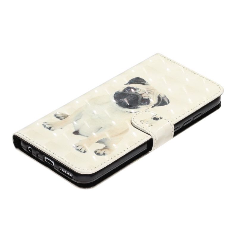 Leren Hoesje voor Xiaomi Redmi Note 8T Hondenlichtspots Met Riem