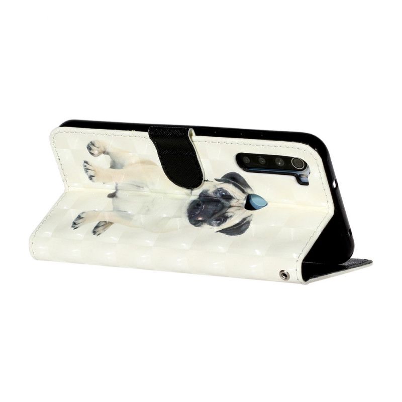 Leren Hoesje voor Xiaomi Redmi Note 8T Hondenlichtspots Met Riem