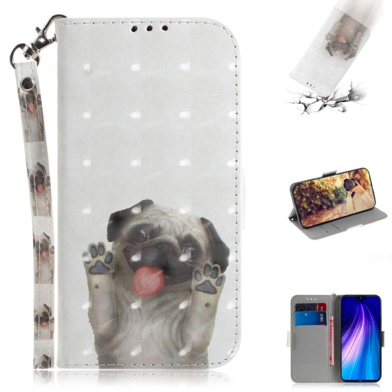 Leren Hoesje voor Xiaomi Redmi Note 8T Hou Van Mijn Hond Met String