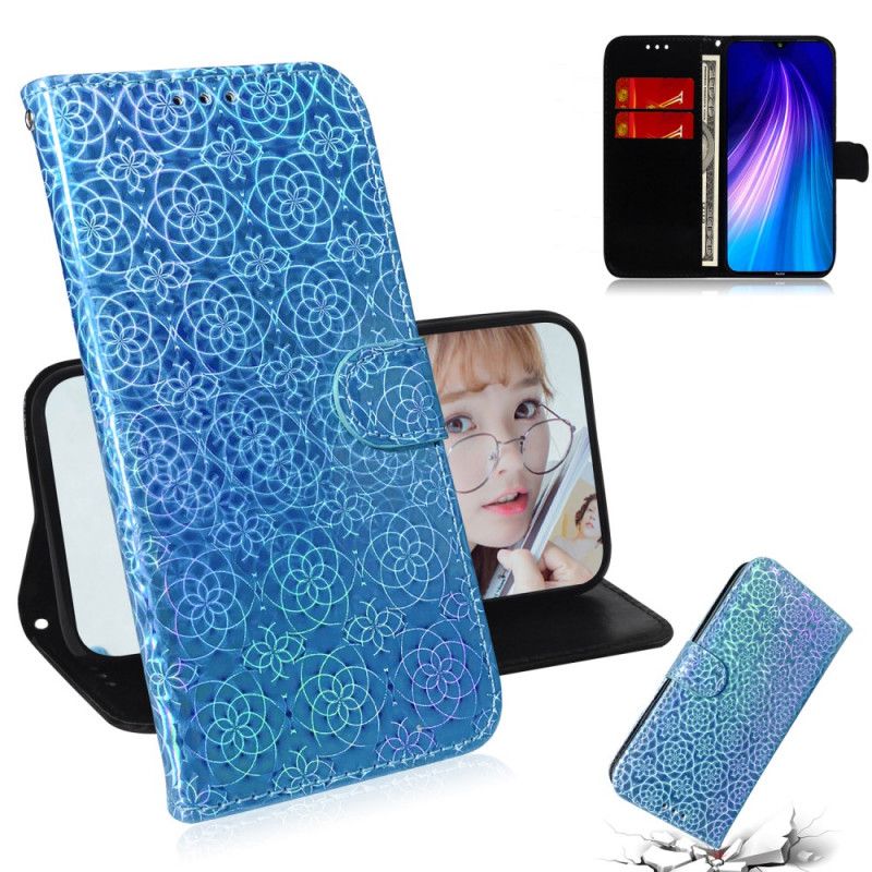 Leren Hoesje Xiaomi Redmi Note 8T Grijs Zwart Pure Kleur
