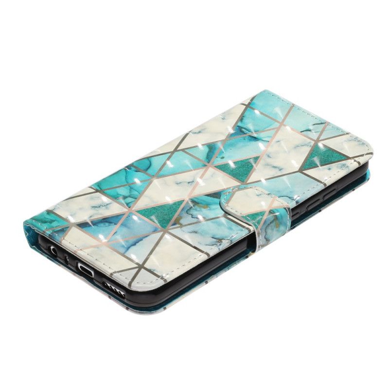 Leren Hoesje Xiaomi Redmi Note 8T Marmeren Lichtspots Met Strip