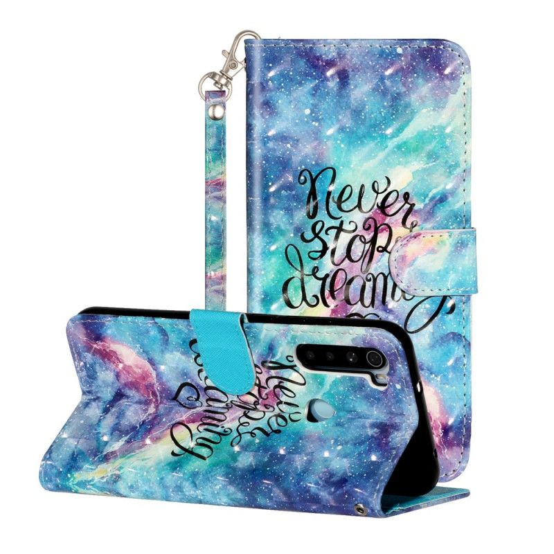 Leren Hoesje Xiaomi Redmi Note 8T Stop Nooit Met Riem