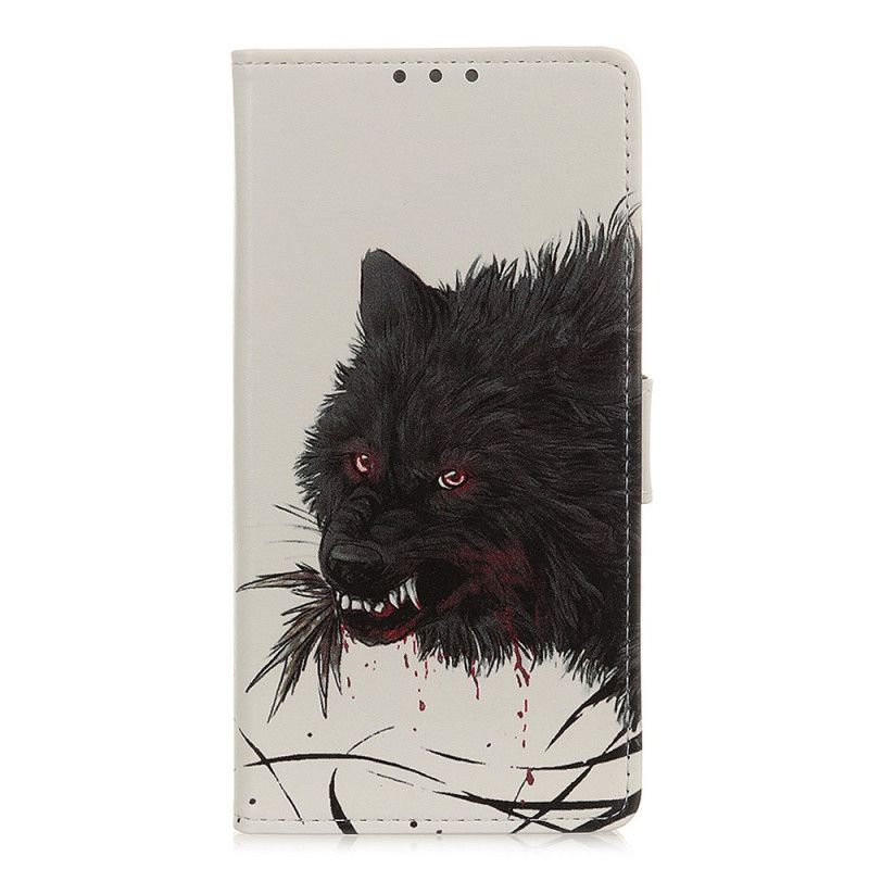 Leren Hoesje Xiaomi Redmi Note 8T Telefoonhoesje Hongerige Wolf