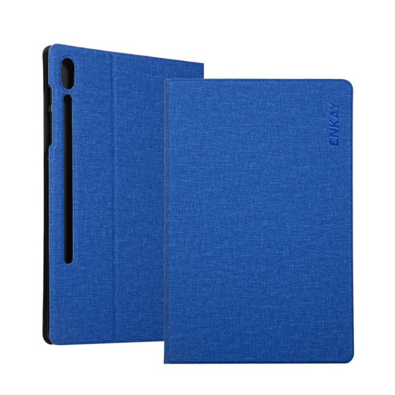 Case Samsung Galaxy Tab S7 Grijs Zwart Telefoonhoesje Enkay Stof