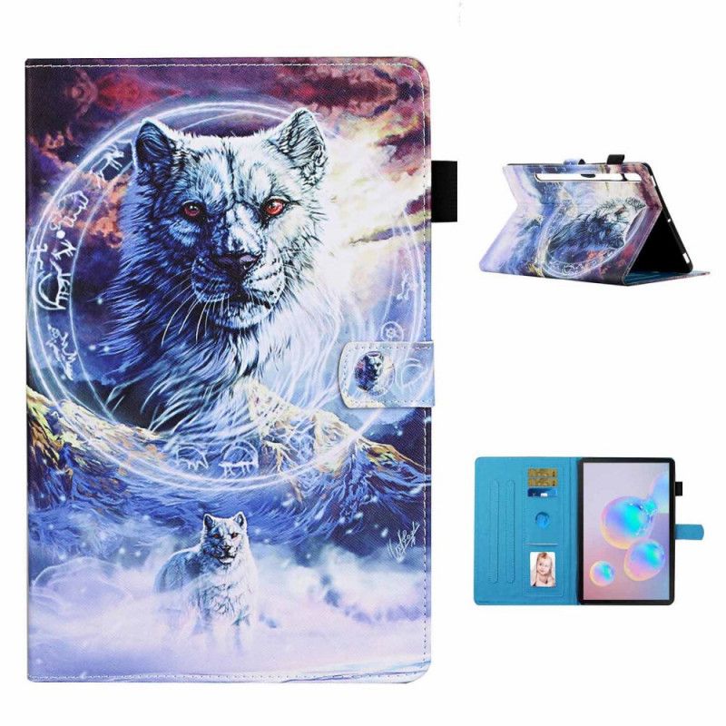 Cover Folio-hoesje Samsung Galaxy Tab S7 Telefoonhoesje Wolven