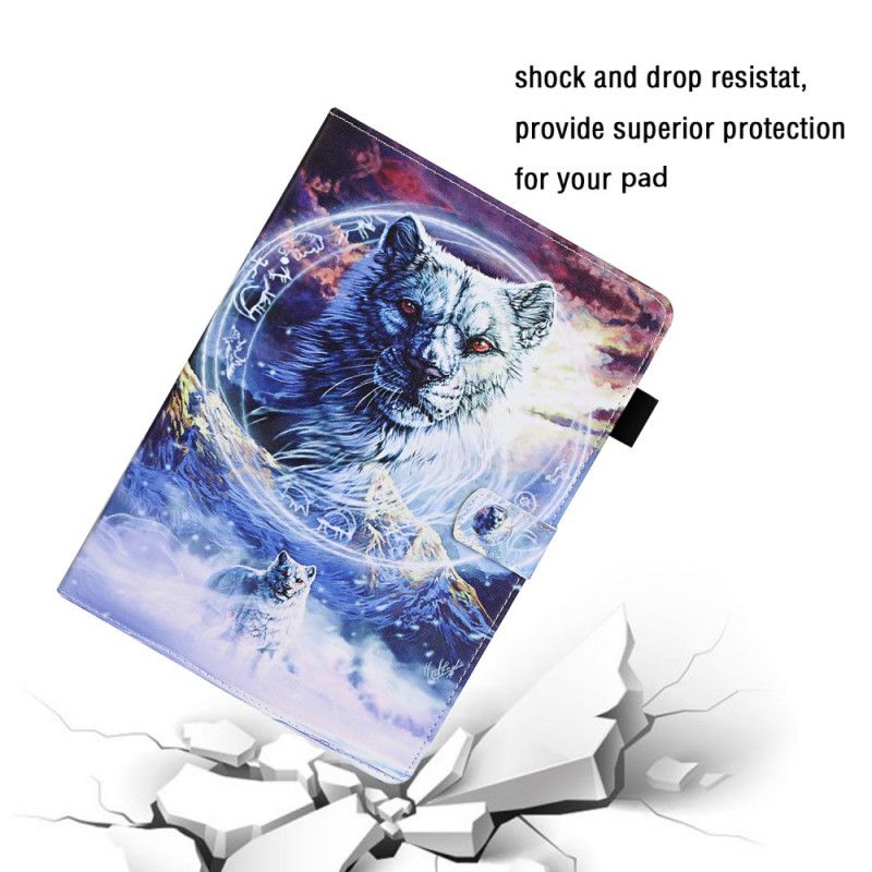 Cover Folio-hoesje Samsung Galaxy Tab S7 Telefoonhoesje Wolven