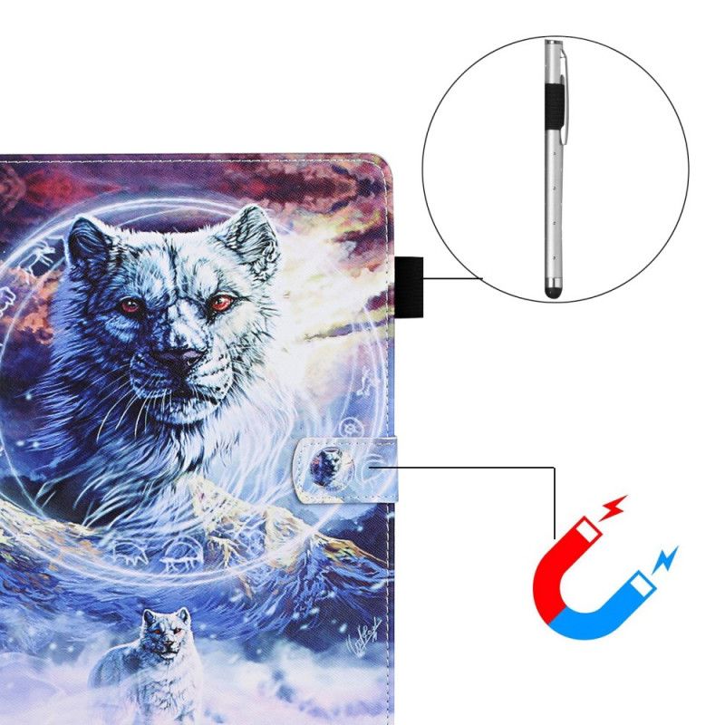 Cover Folio-hoesje Samsung Galaxy Tab S7 Telefoonhoesje Wolven