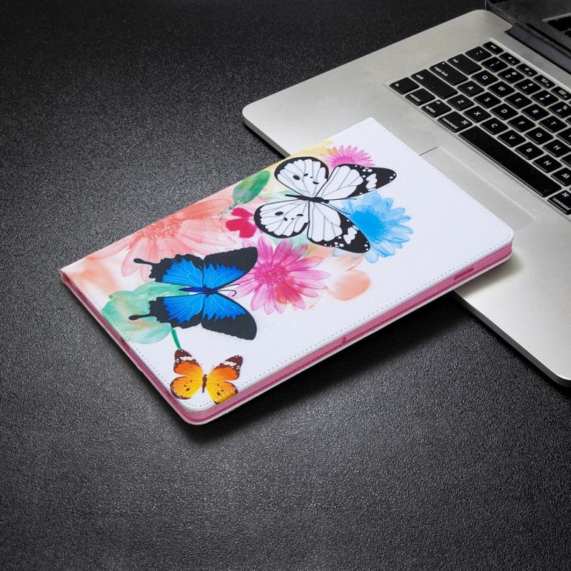 Cover Samsung Galaxy Tab S7 Groen Roze Aquarel Vlinders