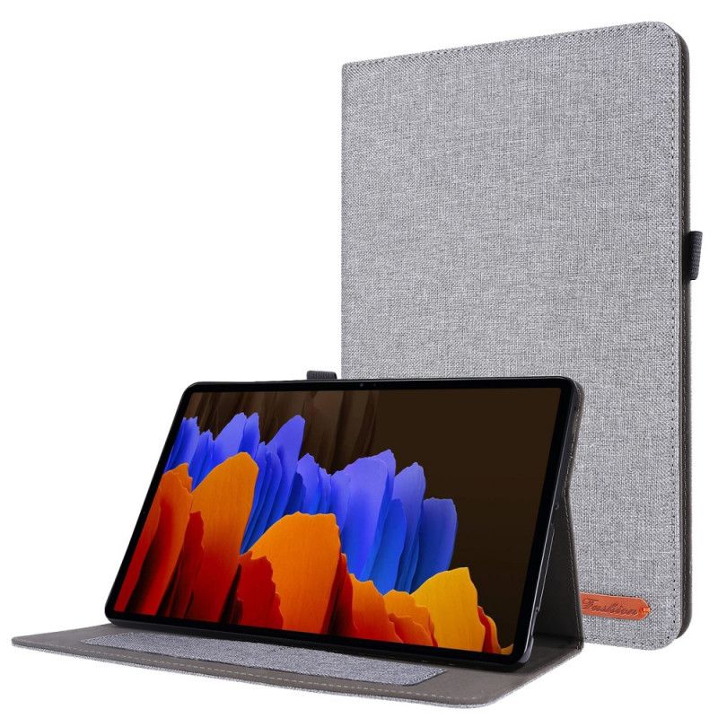 Cover voor Samsung Galaxy Tab S7 Grijs Zwart Premium Stof