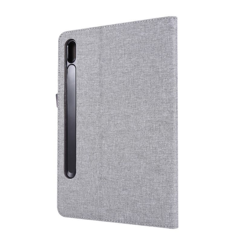 Cover voor Samsung Galaxy Tab S7 Grijs Zwart Premium Stof