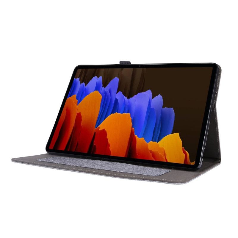 Cover voor Samsung Galaxy Tab S7 Grijs Zwart Premium Stof