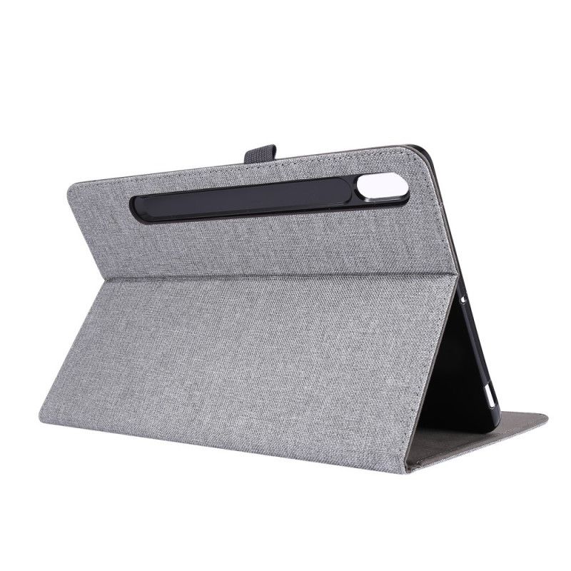 Cover voor Samsung Galaxy Tab S7 Grijs Zwart Premium Stof