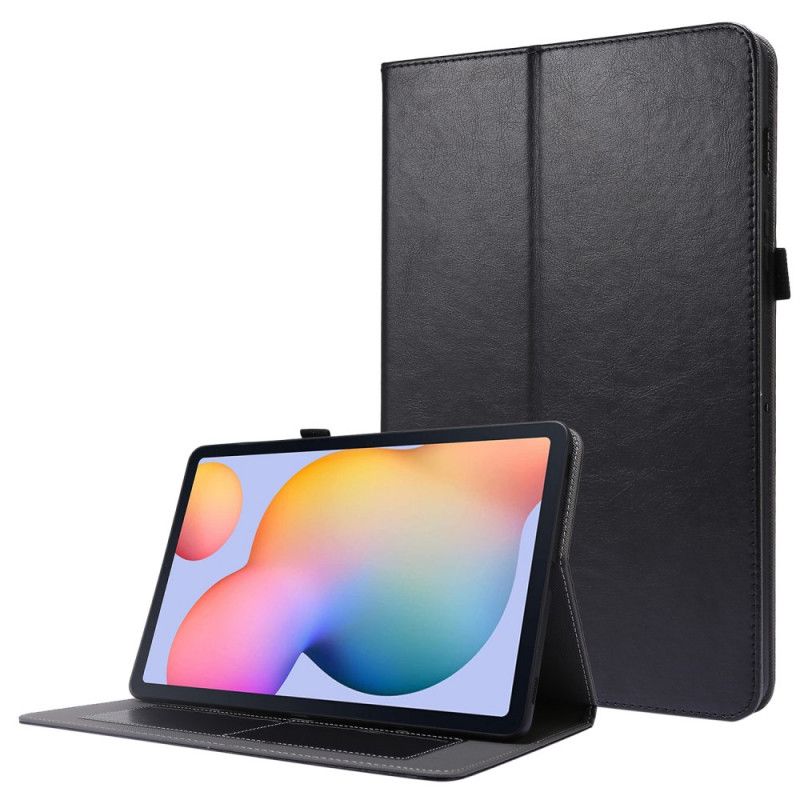 Cover voor Samsung Galaxy Tab S7 Rood Zwart Klassiek Kunstleer
