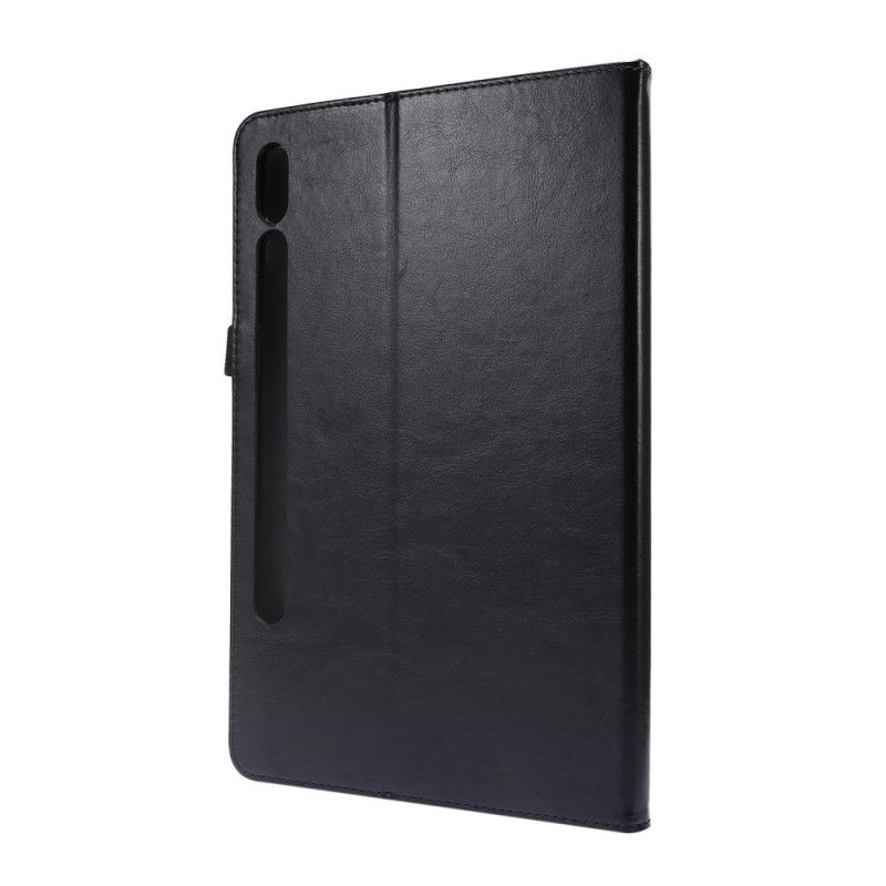 Cover voor Samsung Galaxy Tab S7 Rood Zwart Klassiek Kunstleer