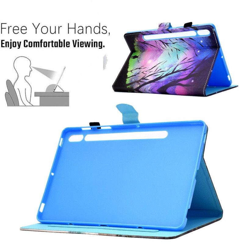 Kunstlederen Omslag Samsung Galaxy Tab S7 Aurora Borealis