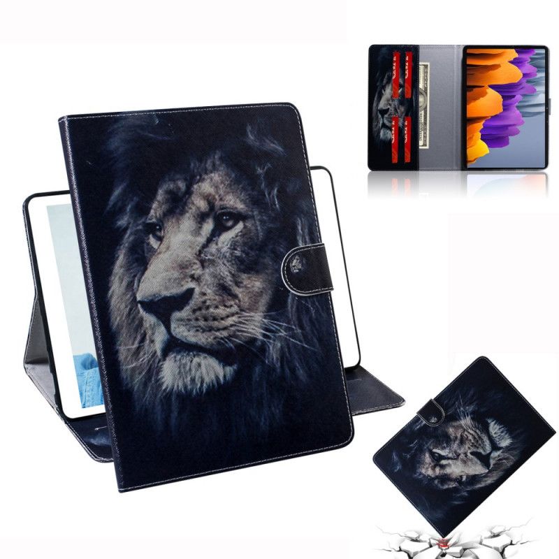 Leren Hoesje Samsung Galaxy Tab S7 Leeuwenkop