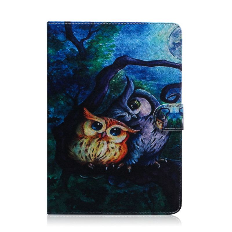 Leren Hoesje Samsung Galaxy Tab S7 Telefoonhoesje Uil Schilderij