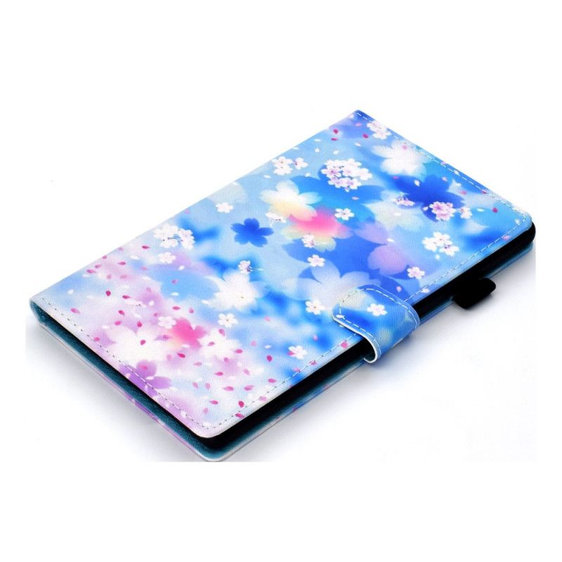 Leren Hoesje voor Samsung Galaxy Tab S7 Aquarel Bloemen