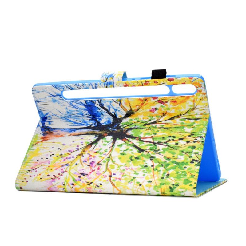 Leren Hoesje voor Samsung Galaxy Tab S7 Aquarelboom