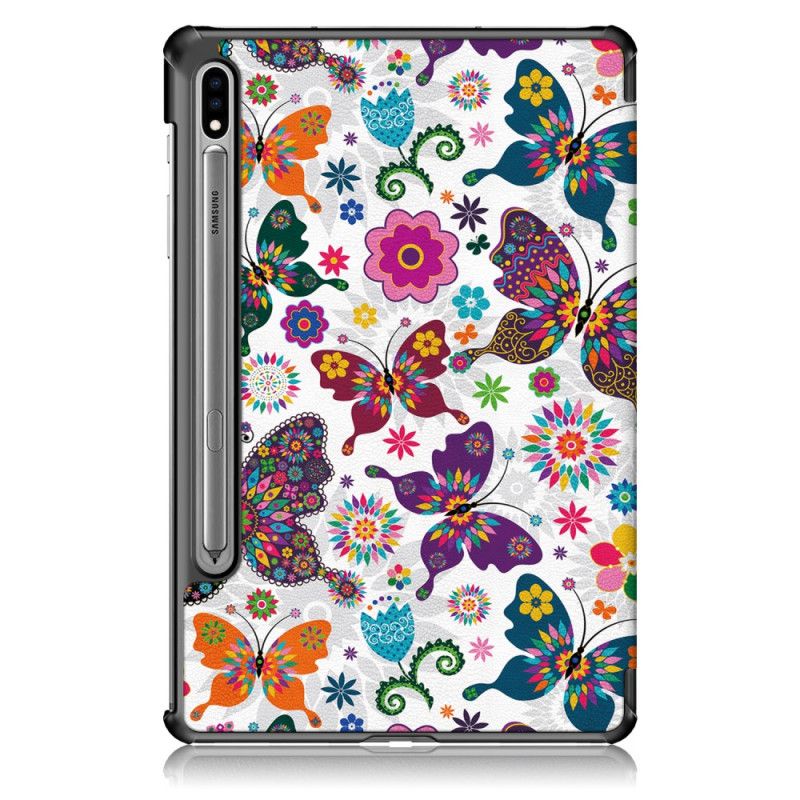 Smartcase Samsung Galaxy Tab S7 Versterkte Vlinders En Bloemen