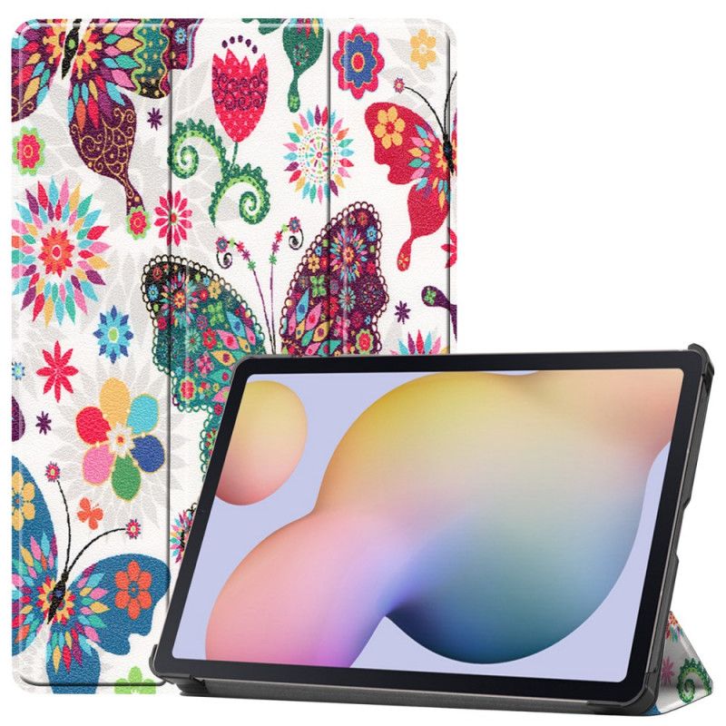Smartcase Samsung Galaxy Tab S7 Vintage Stylushouder Voor Bloemen