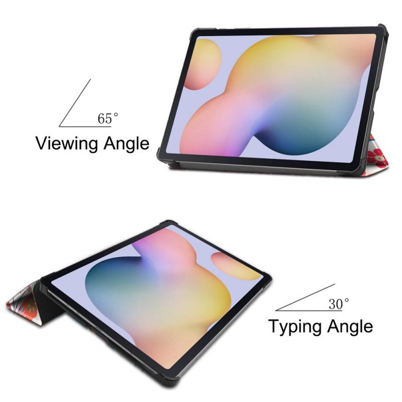 Smartcase Samsung Galaxy Tab S7 Vintage Stylushouder Voor Bloemen