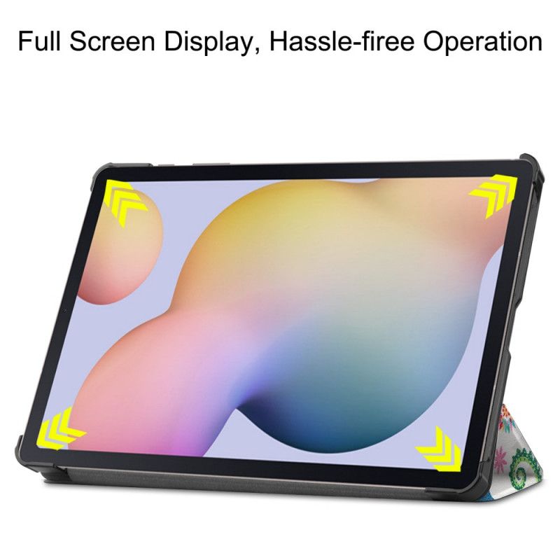 Smartcase Samsung Galaxy Tab S7 Vintage Stylushouder Voor Bloemen