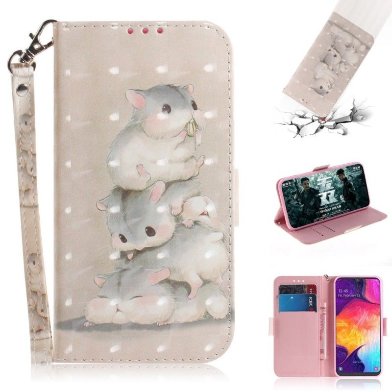 Bescherming Hoesje Samsung Galaxy A50 Telefoonhoesje String Hamsters