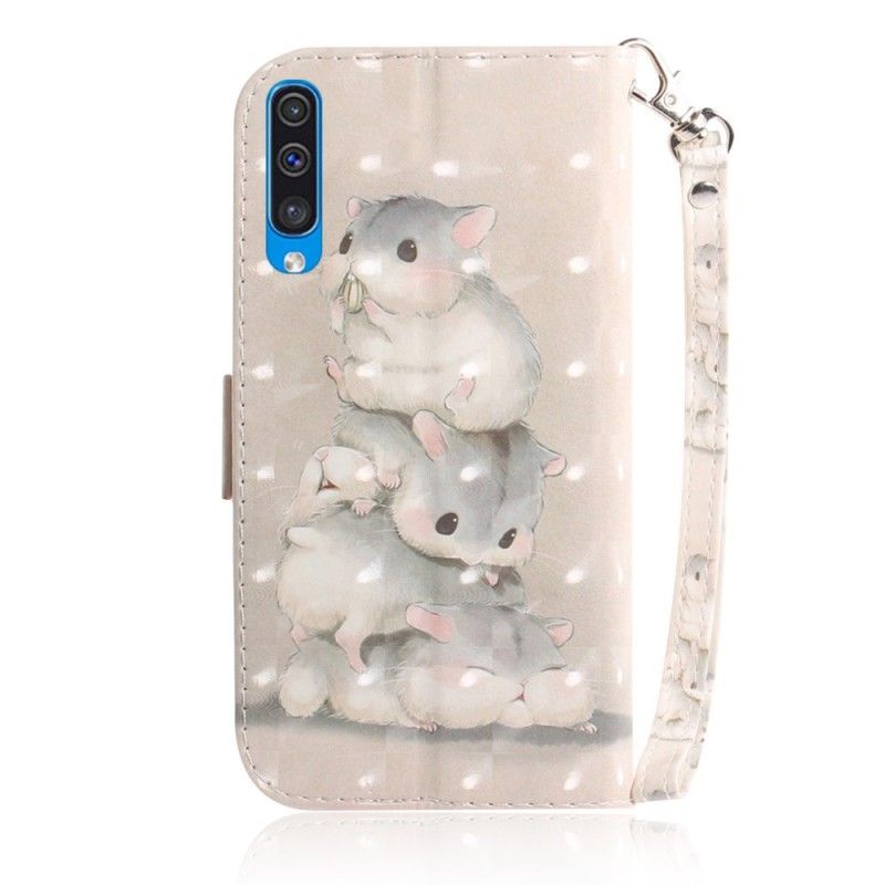 Bescherming Hoesje Samsung Galaxy A50 Telefoonhoesje String Hamsters