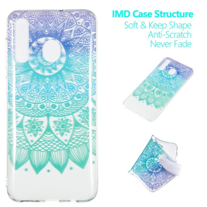 Case Hoesje Samsung Galaxy A50 Telefoonhoesje Transparant Blauwe Mandala