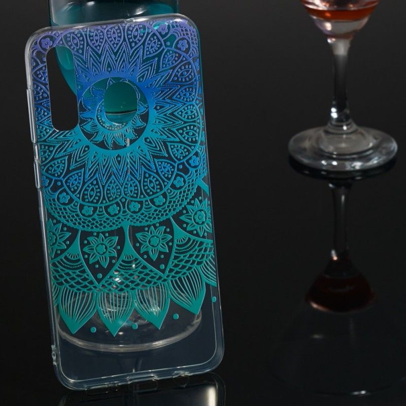 Case Hoesje Samsung Galaxy A50 Telefoonhoesje Transparant Blauwe Mandala