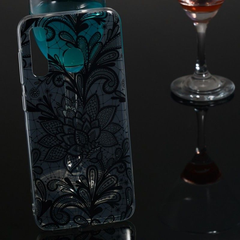 Cover Hoesje Samsung Galaxy A50 Telefoonhoesje Geborduurde Bloem