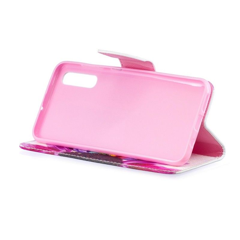 Flip Case Leren Samsung Galaxy A50 Aquarelbloem