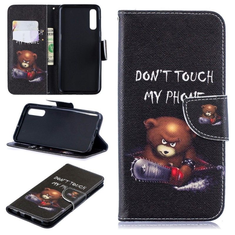 Flip Case Leren Samsung Galaxy A50 Gevaarlijke Beer