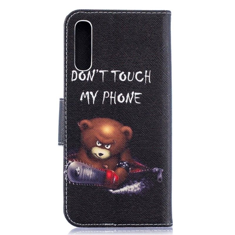 Flip Case Leren Samsung Galaxy A50 Gevaarlijke Beer