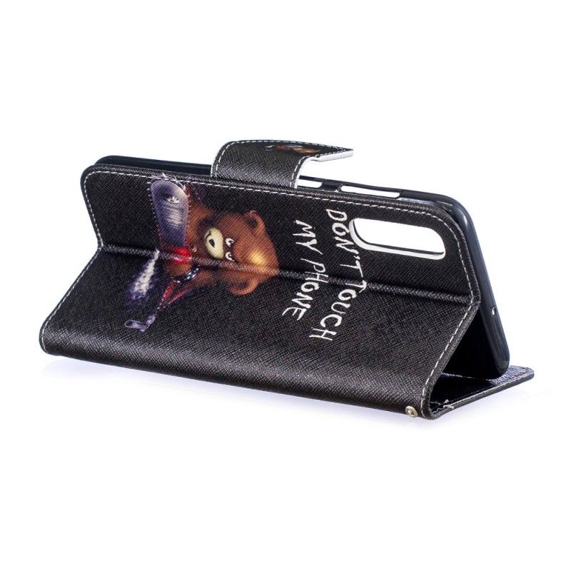 Flip Case Leren Samsung Galaxy A50 Gevaarlijke Beer