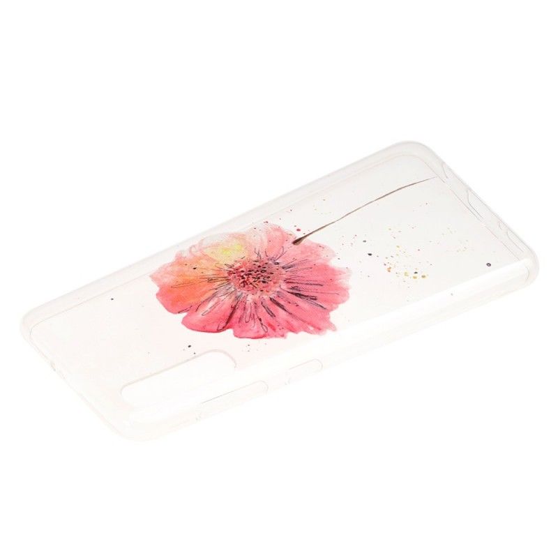 Hoesje Samsung Galaxy A50 Transparante Aquarel Klaproos